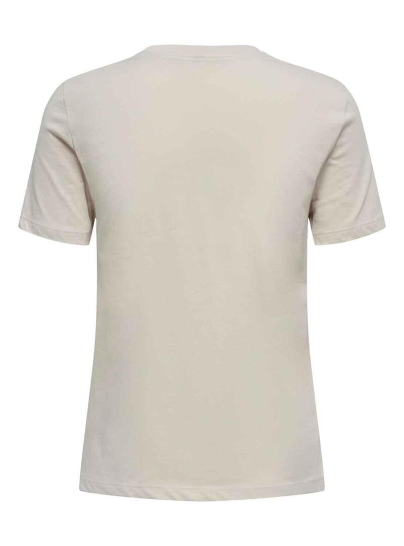 T-Shirt Only Jenna Life Reg Beige per Donna