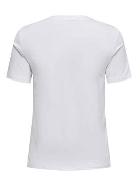 T-Shirt Only Jenna Life Reg Bianco per Donna