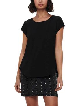 T-Shirt Only Vic Solid Nero per Donna