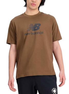 T-Shirt New Balance Stacked Marrone Uomo