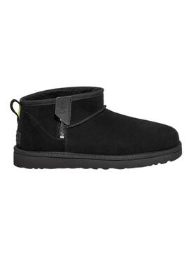 Stivales UGG Classic Ultra Mini Zip Nero per Donna