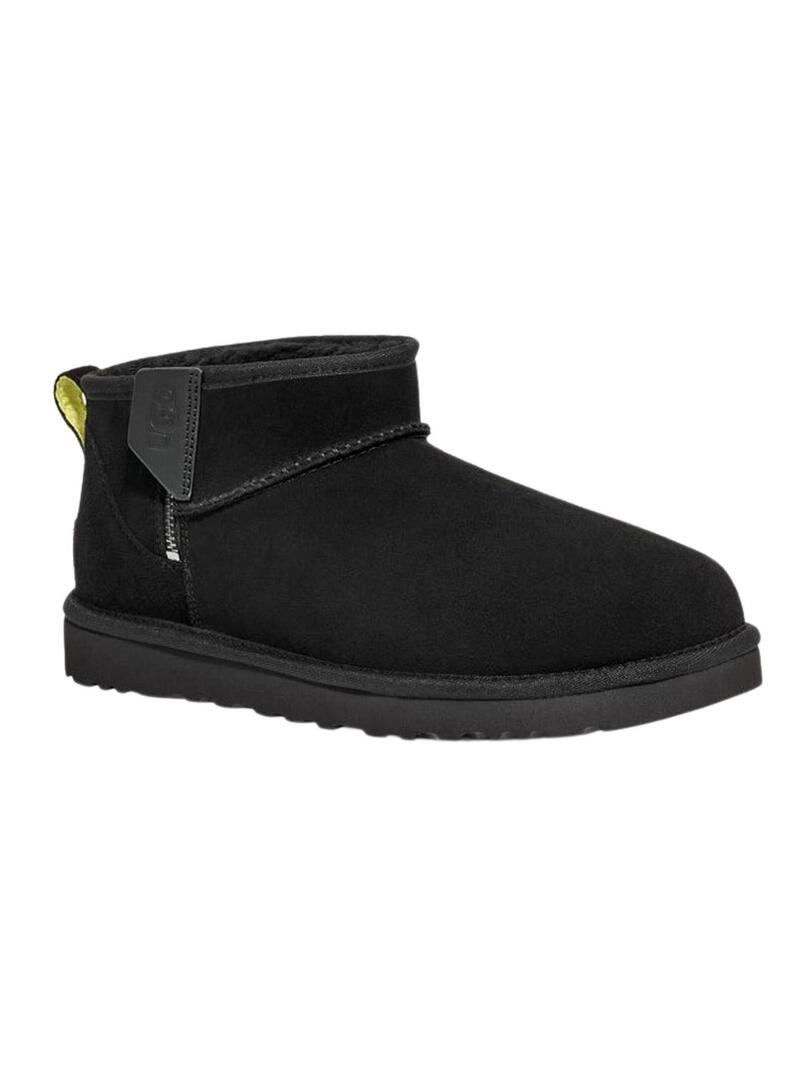 Stivales UGG Classic Ultra Mini Zip Nero per Donna