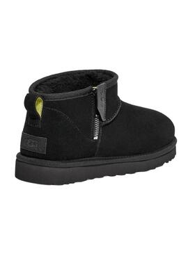 Stivales UGG Classic Ultra Mini Zip Nero per Donna