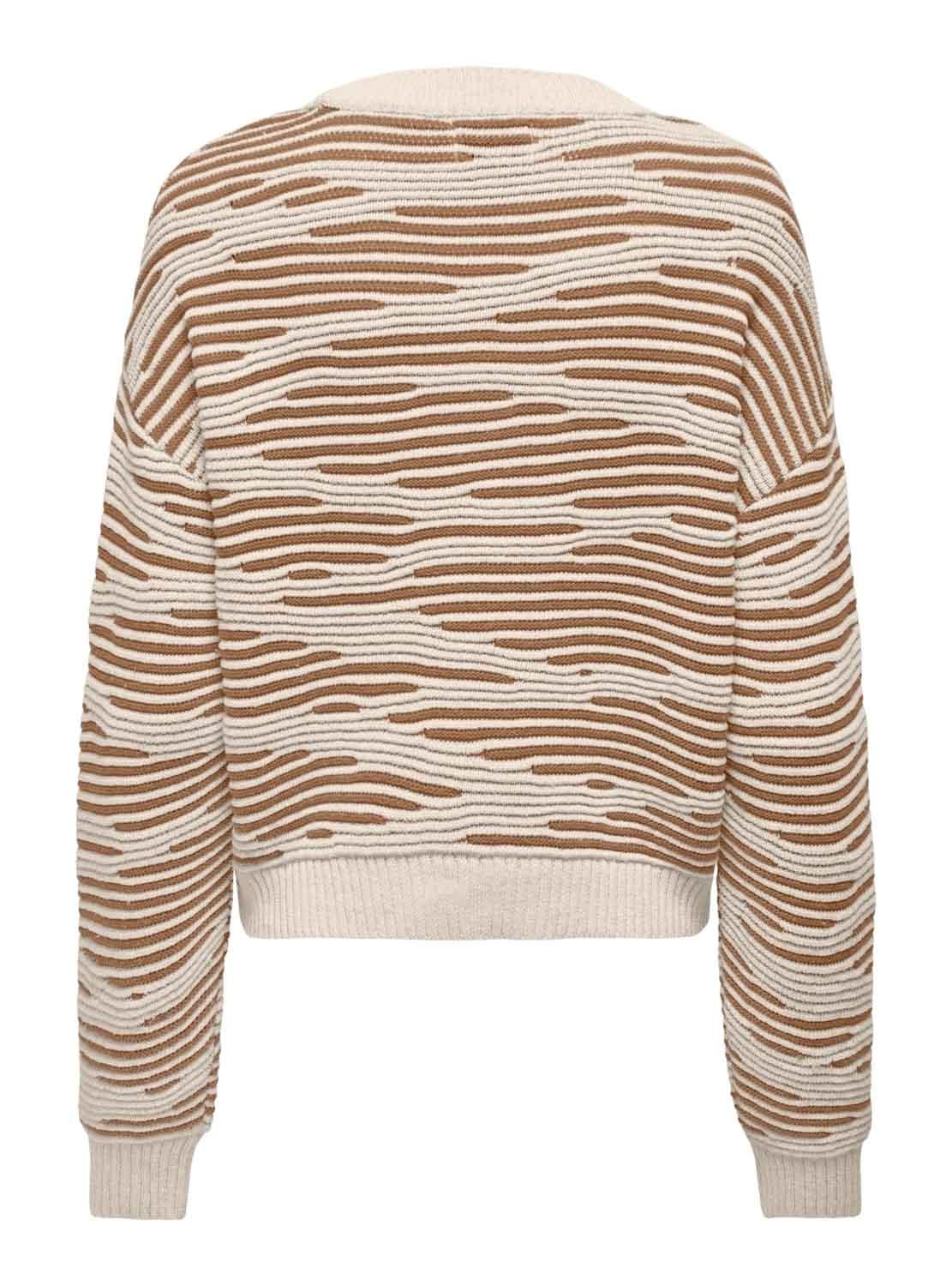 Pullover Only Emma Life Structure Beige per Donna