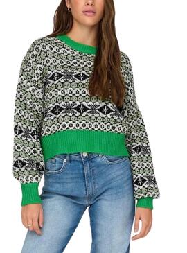 Pullover Only Dea Verde per Donna