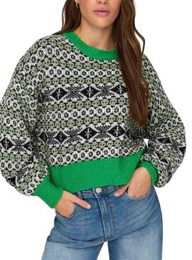 Pullover Only Dea Verde per Donna