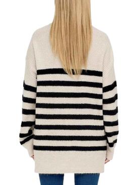 Pullover Only Alfrida Zip Highneck Beige Donna