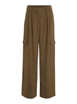 Pantaloni Vila Winnie Mia Wide Cargo Marrone Donna