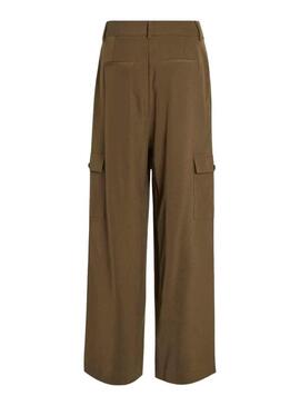 Pantaloni Vila Winnie Mia Wide Cargo Marrone Donna