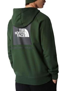 Felpa The North Face Rosso Box Verde Uomo