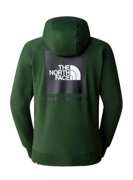 Felpa The North Face Rosso Box Verde Uomo