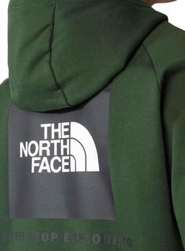 Felpa The North Face Rosso Box Verde Uomo