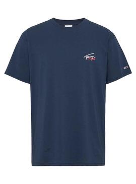 T-Shirt Tommy Jeans Small Flag Blu Navy Uomo