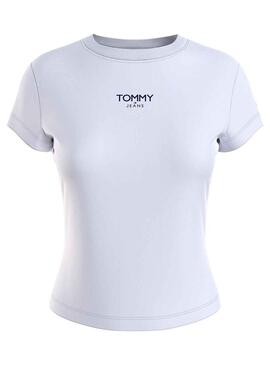 T-Shirt Tommy Jeans Essential Logo Bianco Donna