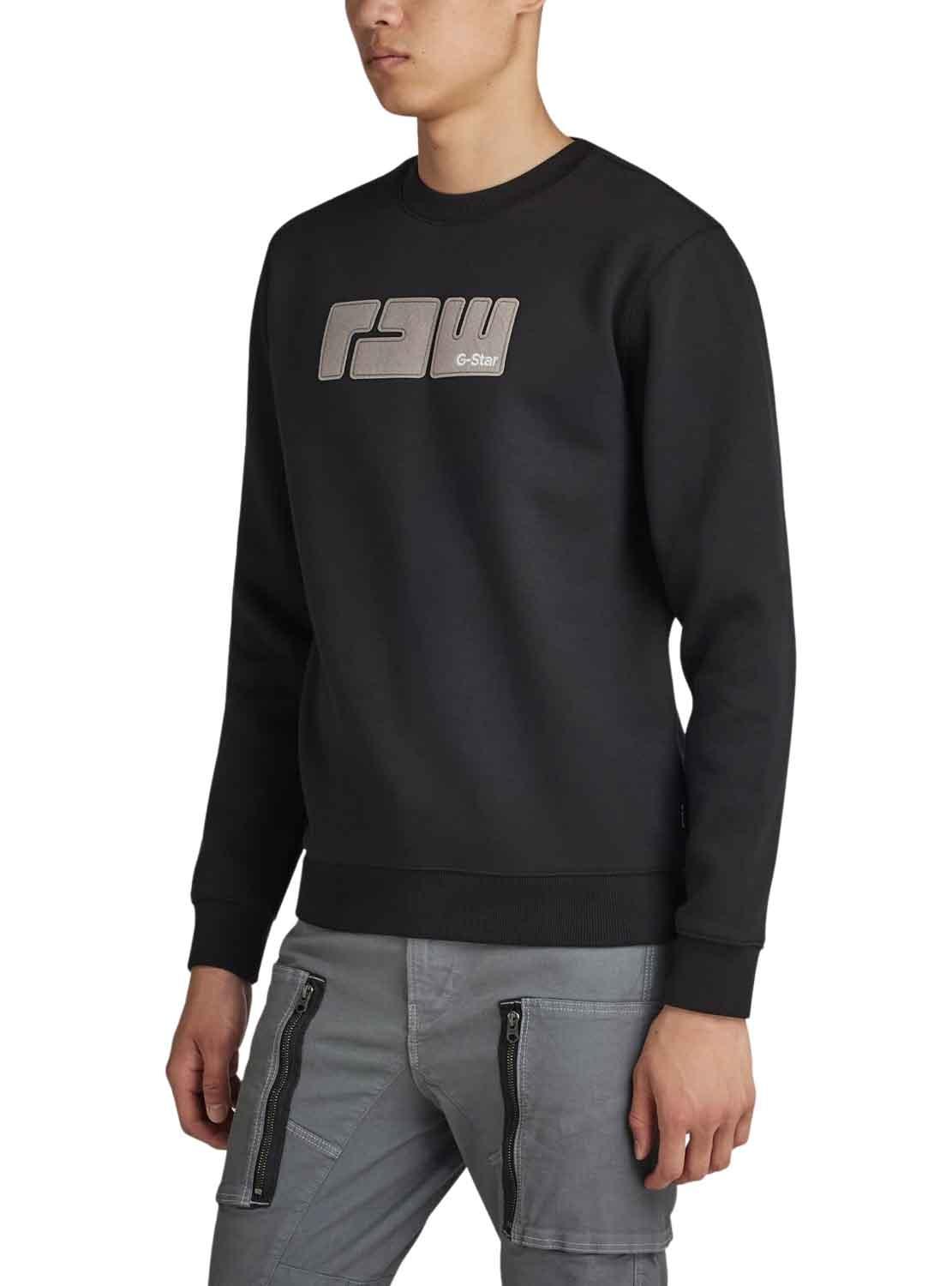 Felpa G-Star Raw Feltro Nero per Uomo