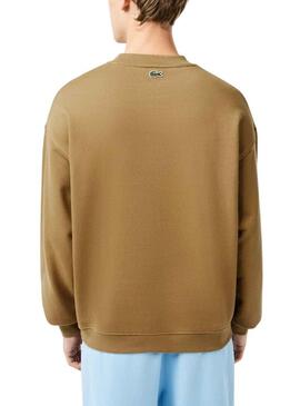 Felpa Lacoste Loose Fit Marrone per Uomo