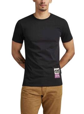 T-Shirt G-Star Back Slim Nero per Uomo