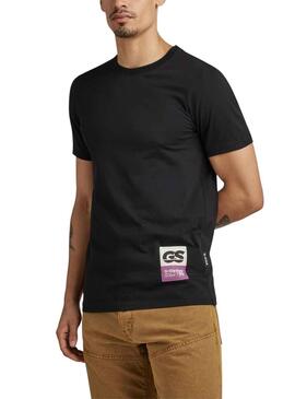 T-Shirt G-Star Back Slim Nero per Uomo