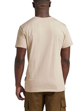 T-Shirt G-Star Raw Feltro Beige per Uomo