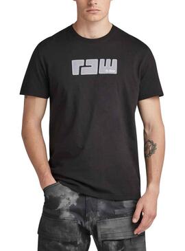 T-Shirt G-Star Raw Feltro Nero per Uomo