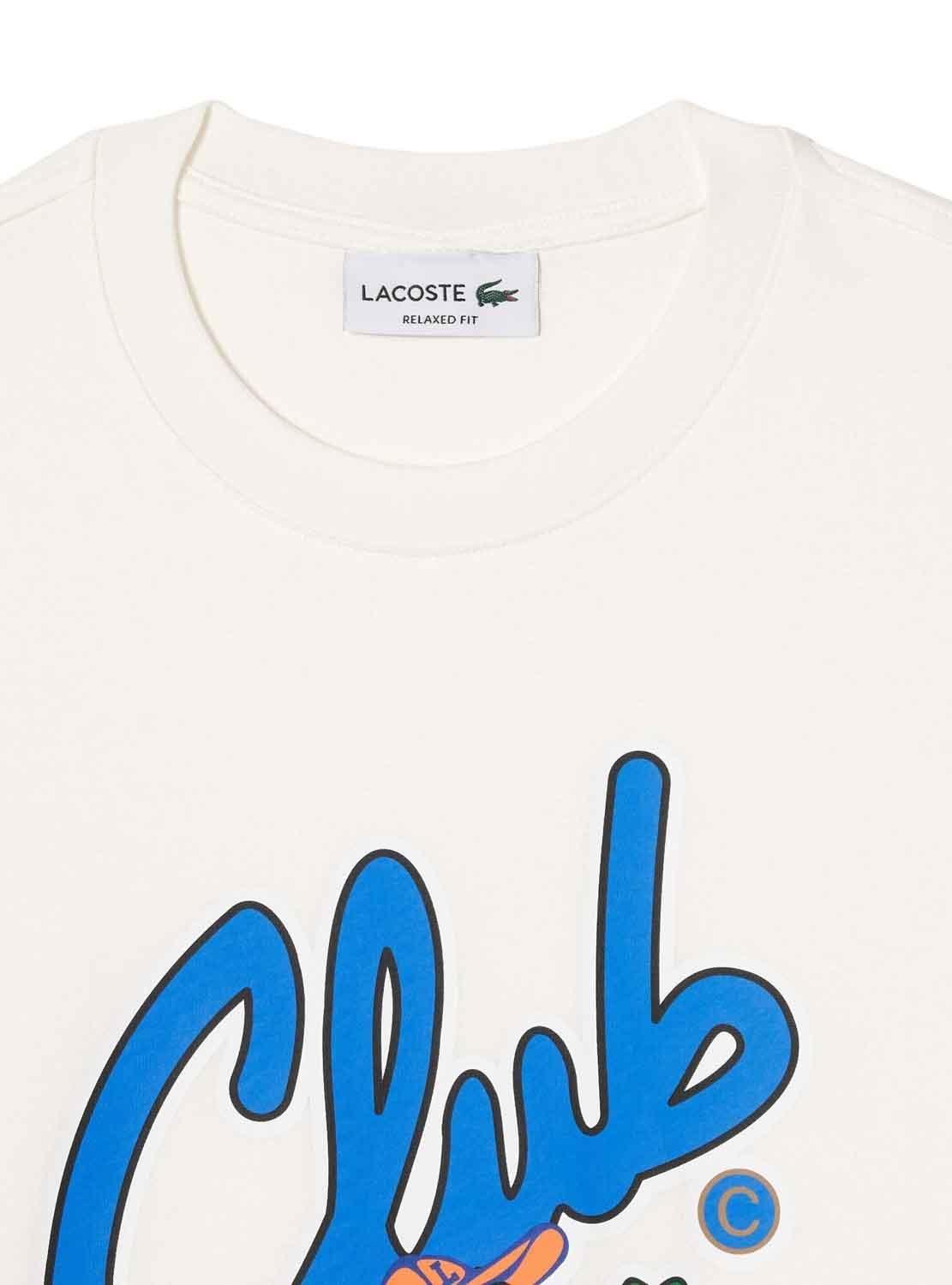 T-Shirt Lacoste Club Relaxed Bianco Uomo Donna