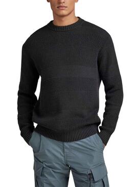 Pullover G-Star Struttura orizzontale Nero per Uomo