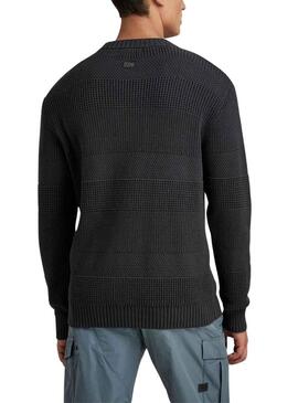 Pullover G-Star Struttura orizzontale Nero per Uomo