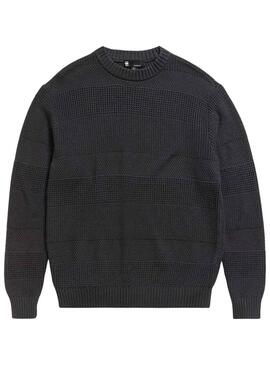 Pullover G-Star Struttura orizzontale Nero per Uomo