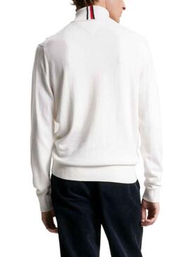 Pullover Tommy Hilfiger Pima Cashmere Bianco Uomo