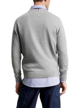 Pullover Tommy Hilfiger Pima Cashmere Grigio Uomo