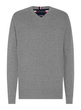 Pullover Tommy Hilfiger Pima Cashmere Grigio Uomo