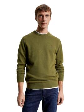 Pullover Tommy Hilfiger Pima Cashmere Verde Uomo