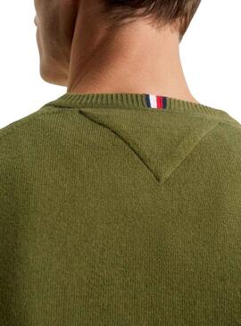 Pullover Tommy Hilfiger Pima Cashmere Verde Uomo