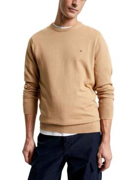 Pullover Tommy Hilfiger Pima Beige per Uomo