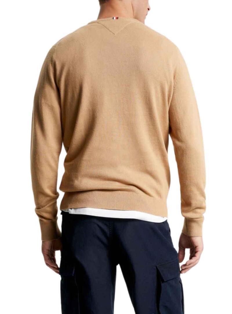 Pullover Tommy Hilfiger Pima Beige per Uomo