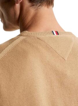 Pullover Tommy Hilfiger Pima Beige per Uomo