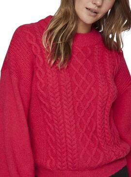 Pullover Vila Vichinti Rosso per Donna