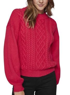 Pullover Vila Vichinti Rosso per Donna