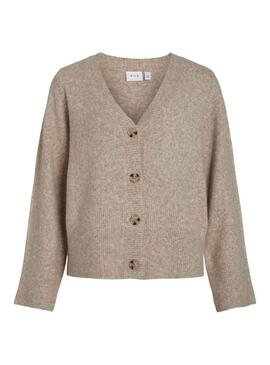 Cardigan Vila Vijaney Beige per Donna