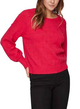 Pullover Vila Vituli Rosso per Donna