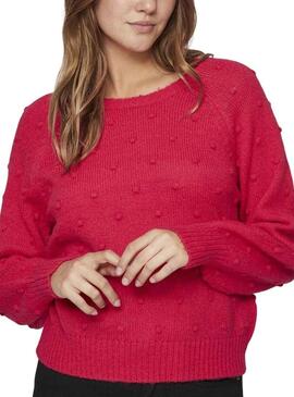 Pullover Vila Vituli Rosso per Donna