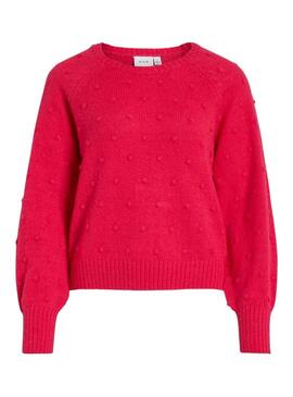 Pullover Vila Vituli Rosso per Donna