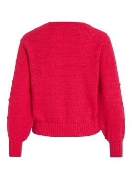 Pullover Vila Vituli Rosso per Donna