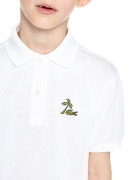 Polo Lacoste Palm White Bambino