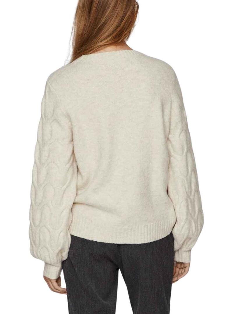 Pullover Vila Viella New Beige per Donna