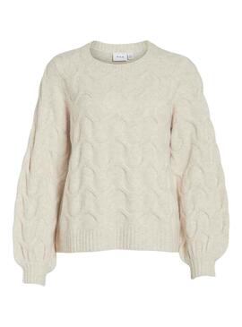 Pullover Vila Viella New Beige per Donna