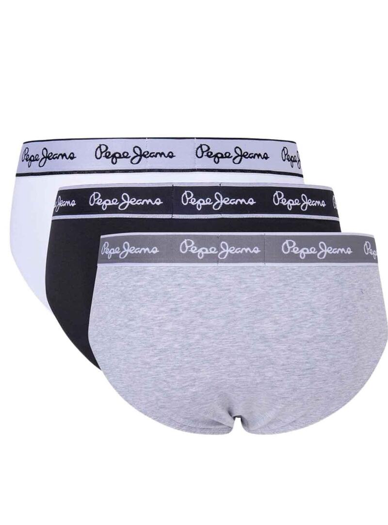 Pack 3 slip Pepe Jeans Grigio per Uomo