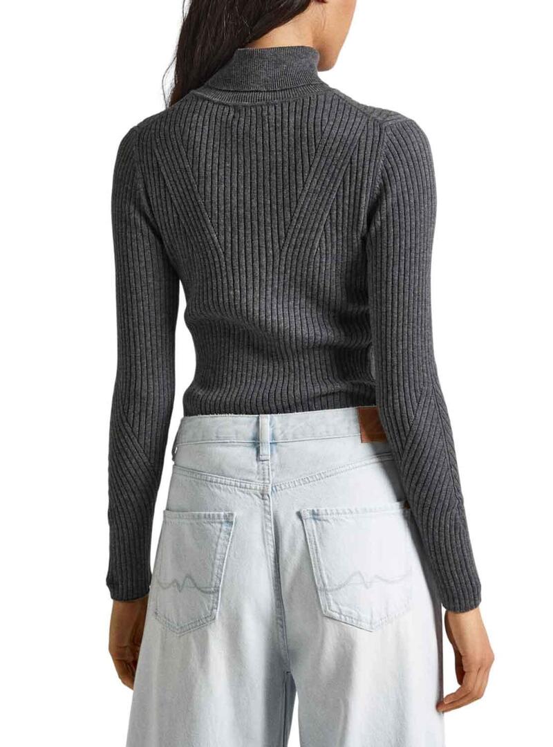 Pullover Pepe Jeans Dalia Rolled Grigio per Donna