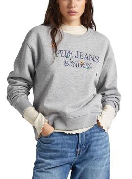 Felpa Pepe Jeans Vella Grigio per Donna