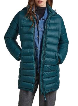 Giacca Pepe Jeans Maddie Long Verde per Donna